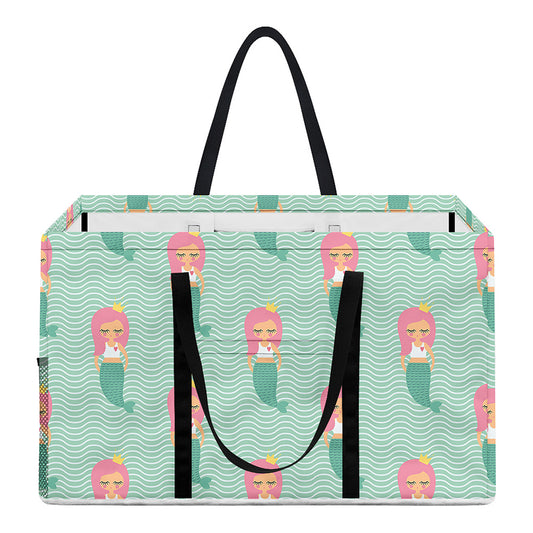 Cute Mermaid Pattern Print Utility Tote Bag