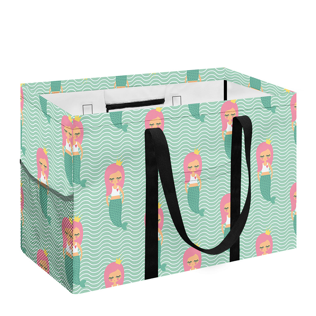 Cute Mermaid Pattern Print Utility Tote Bag