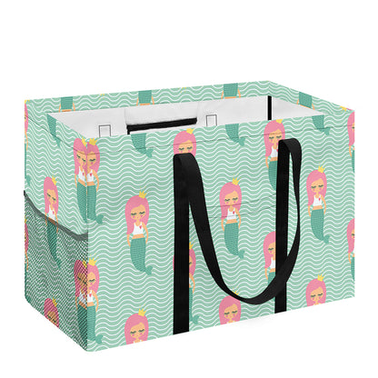 Cute Mermaid Pattern Print Utility Tote Bag