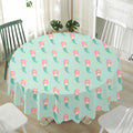 Cute Mermaid Pattern Print Waterproof Round Tablecloth