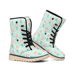 Cute Mermaid Pattern Print Winter Boots