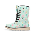 Cute Mermaid Pattern Print Winter Boots