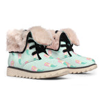 Cute Mermaid Pattern Print Winter Boots