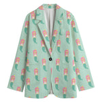 Cute Mermaid Pattern Print Women's Blazer
