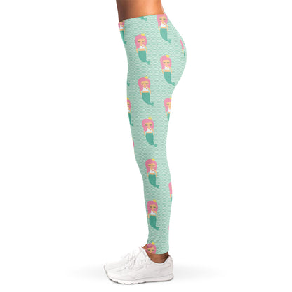 Cute Mermaid Pattern Print Women's Leggings