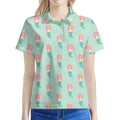 Cute Mermaid Pattern Print Women's Polo Shirt