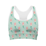 Cute Mermaid Pattern Print Women's Sports Bra