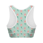 Cute Mermaid Pattern Print Women's Sports Bra