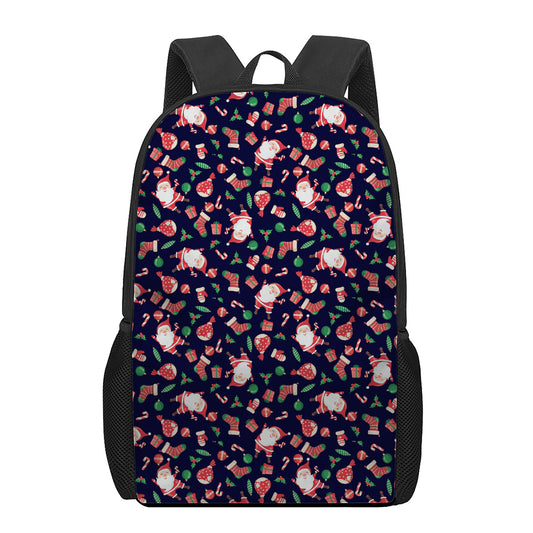 Cute Merry Christmas Pattern Print 17 Inch Backpack