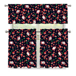 Cute Merry Christmas Pattern Print 3 Piece Kitchen Curtains