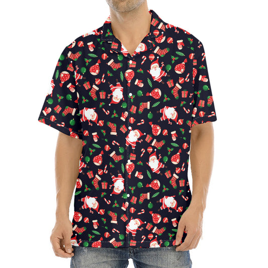 Cute Merry Christmas Pattern Print Aloha Shirt