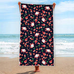 Cute Merry Christmas Pattern Print Beach Towel