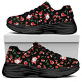 Cute Merry Christmas Pattern Print Black Chunky Shoes