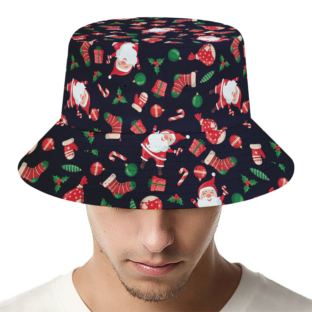 Cute Merry Christmas Pattern Print Bucket Hat