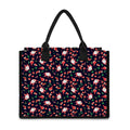 Cute Merry Christmas Pattern Print Canvas Tote Bag