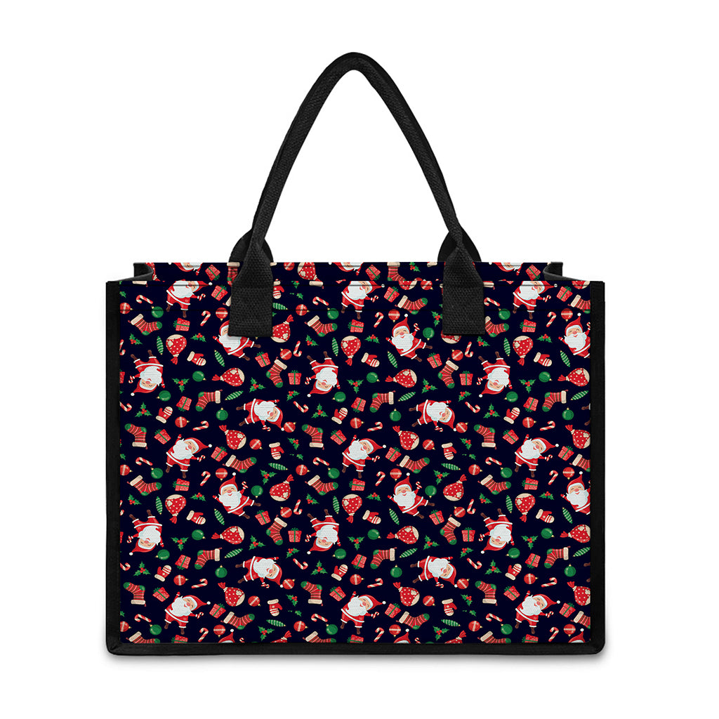 Cute Merry Christmas Pattern Print Canvas Tote Bag