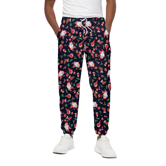 Cute Merry Christmas Pattern Print Cotton Pants
