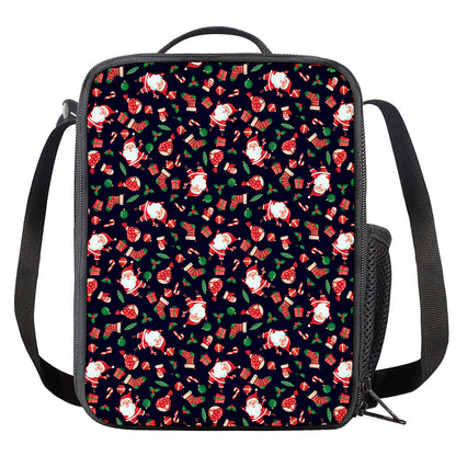 Cute Merry Christmas Pattern Print Crossbody Lunch Bag