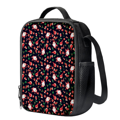 Cute Merry Christmas Pattern Print Crossbody Lunch Bag