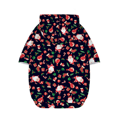 Cute Merry Christmas Pattern Print Dog Zip Up Hoodie