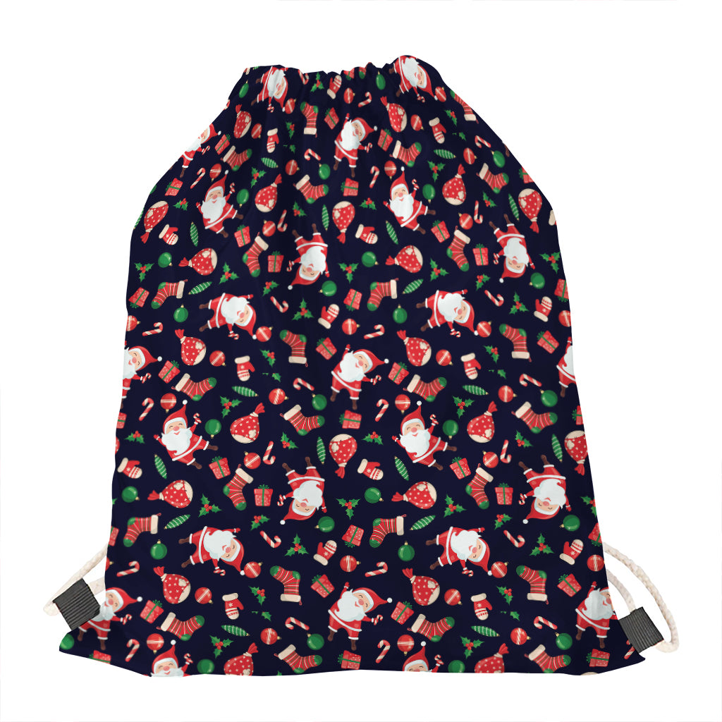Cute Merry Christmas Pattern Print Drawstring Bag