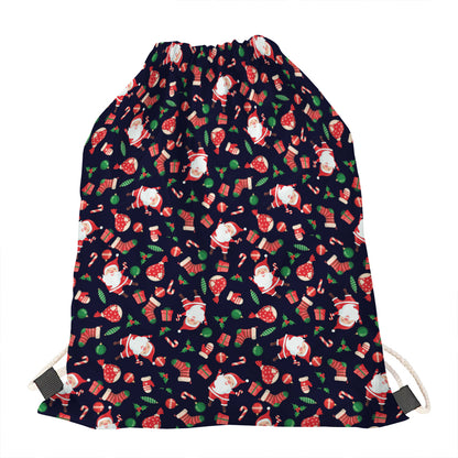 Cute Merry Christmas Pattern Print Drawstring Bag