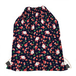 Cute Merry Christmas Pattern Print Drawstring Bag