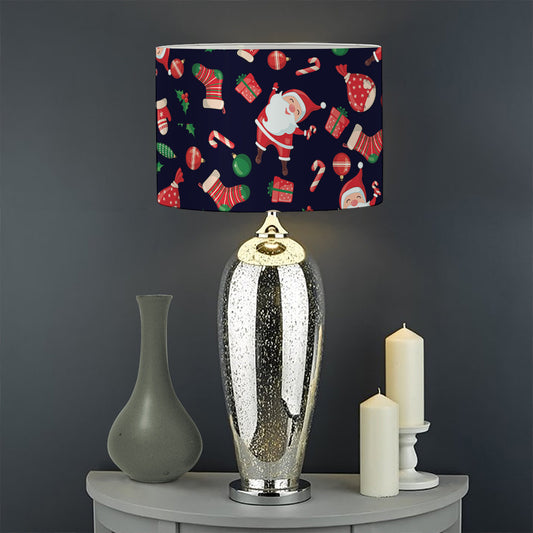 Cute Merry Christmas Pattern Print Drum Lamp Shade