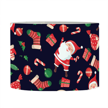 Cute Merry Christmas Pattern Print Drum Lamp Shade
