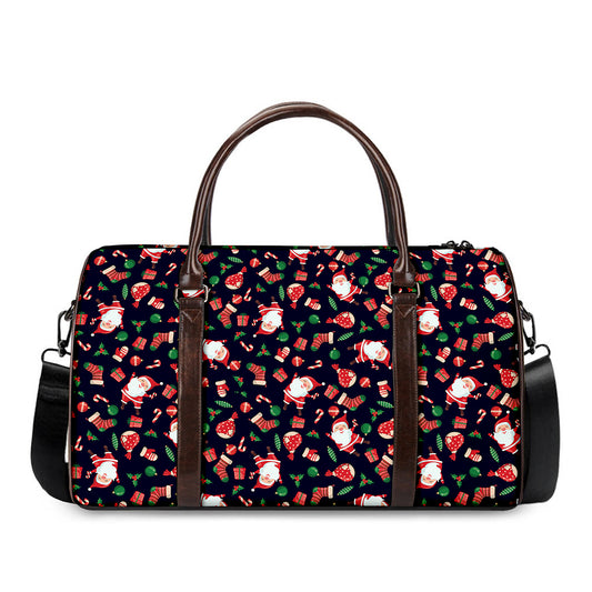 Cute Merry Christmas Pattern Print Duffle Bag