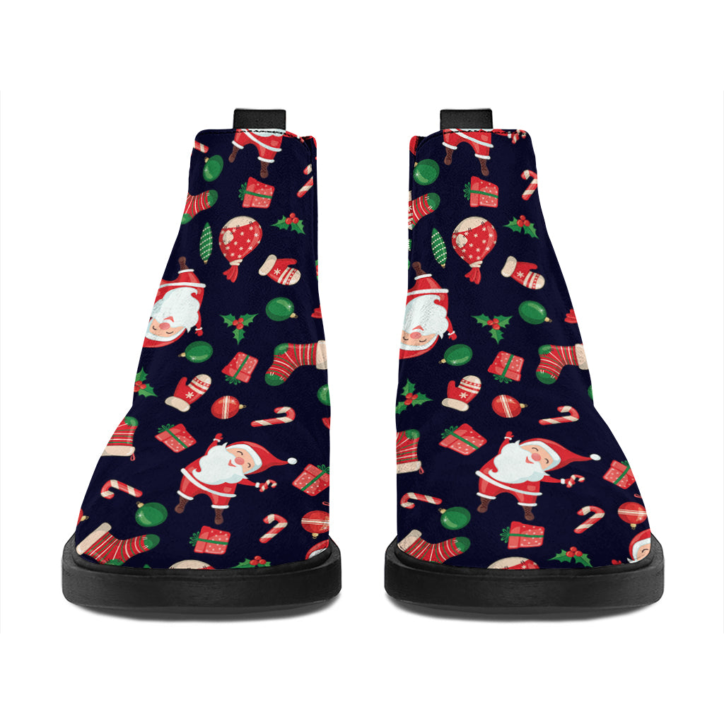 Cute Merry Christmas Pattern Print Flat Ankle Boots
