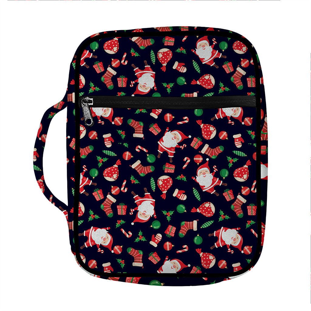 Cute Merry Christmas Pattern Print Front Pocket Bible Bag