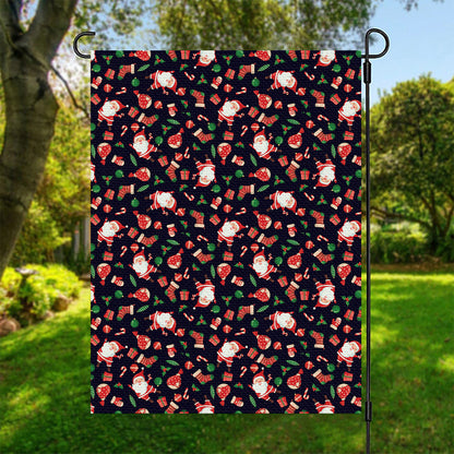 Cute Merry Christmas Pattern Print Garden Flag