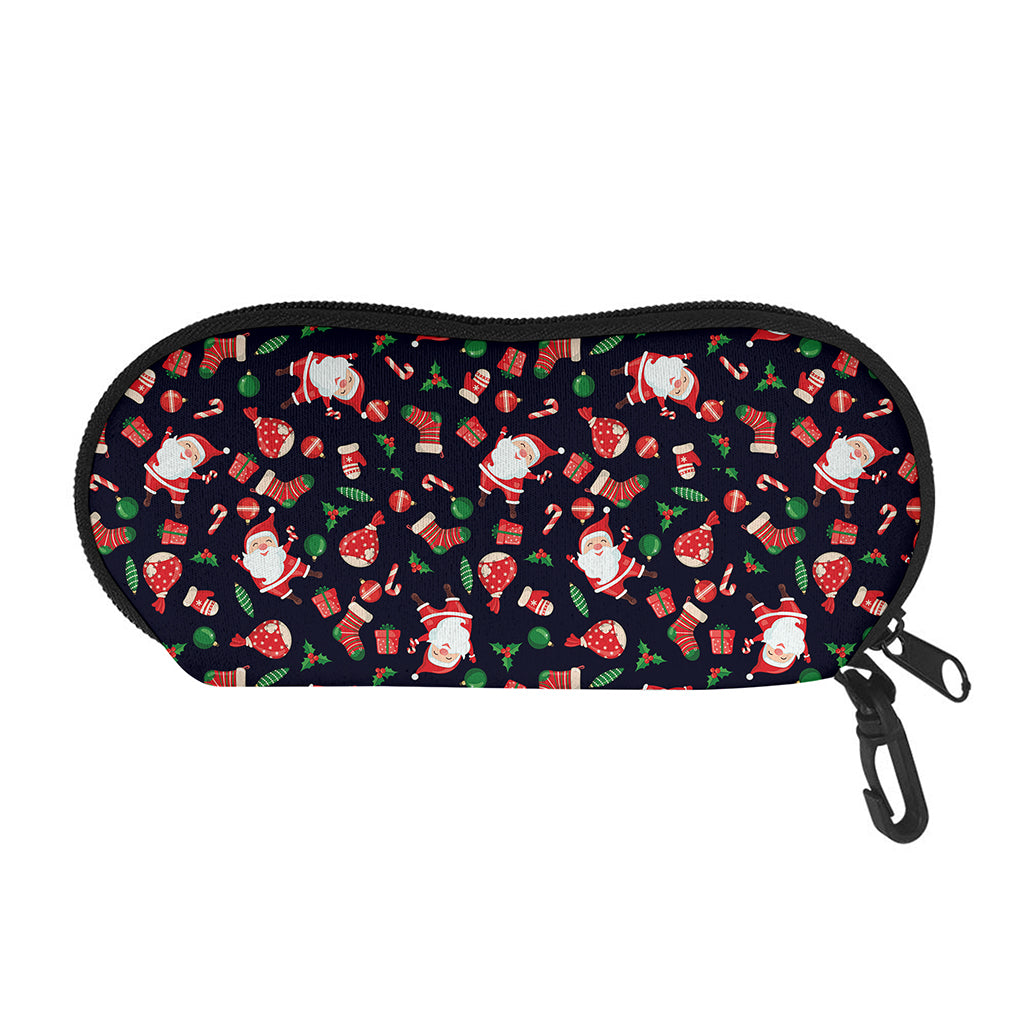Cute Merry Christmas Pattern Print Glasses Case