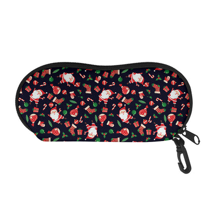 Cute Merry Christmas Pattern Print Glasses Case