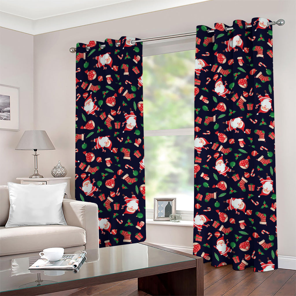 Cute Merry Christmas Pattern Print Grommet Curtains