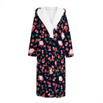 Cute Merry Christmas Pattern Print Hooded Bathrobe