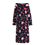 Cute Merry Christmas Pattern Print Hooded Bathrobe