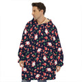 Cute Merry Christmas Pattern Print Hoodie Blanket
