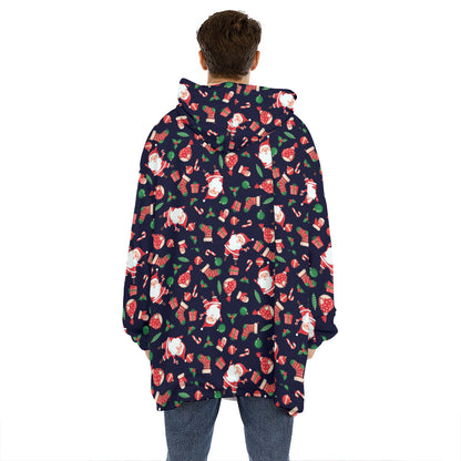 Cute Merry Christmas Pattern Print Hoodie Blanket