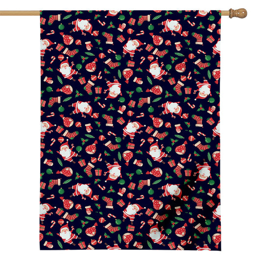 Cute Merry Christmas Pattern Print House Flag