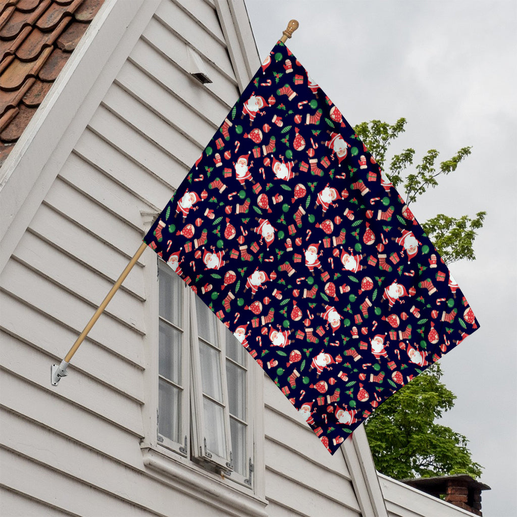 Cute Merry Christmas Pattern Print House Flag