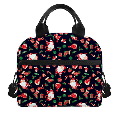 Cute Merry Christmas Pattern Print Insulated Lunch Bag