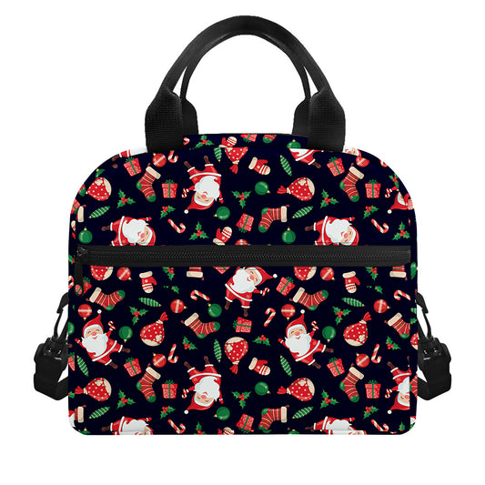 Cute Merry Christmas Pattern Print Insulated Lunch Bag