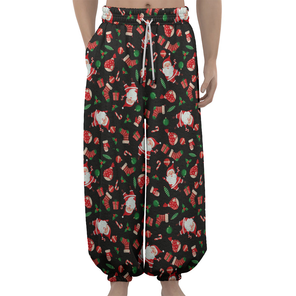 Cute Merry Christmas Pattern Print Lantern Pants