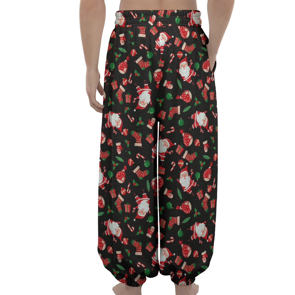 Cute Merry Christmas Pattern Print Lantern Pants