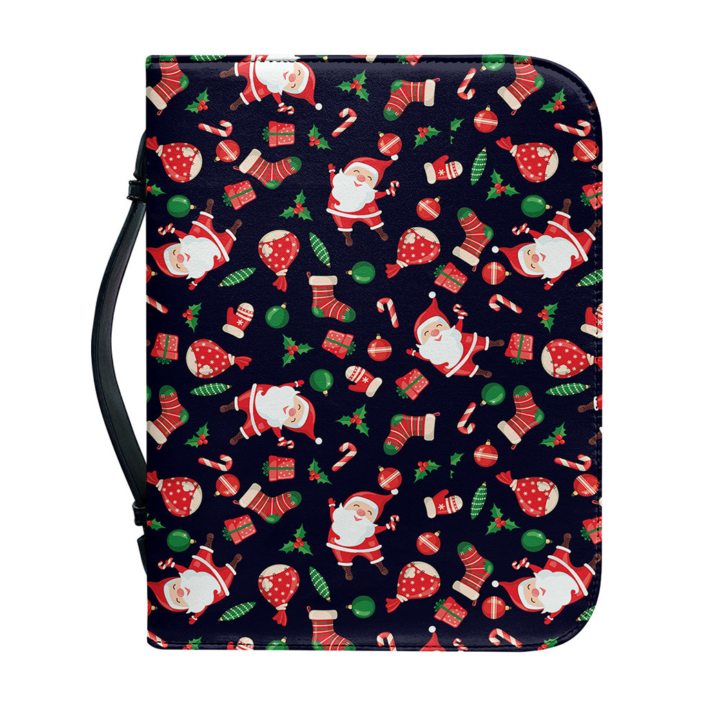 Cute Merry Christmas Pattern Print Leather Bible Cover