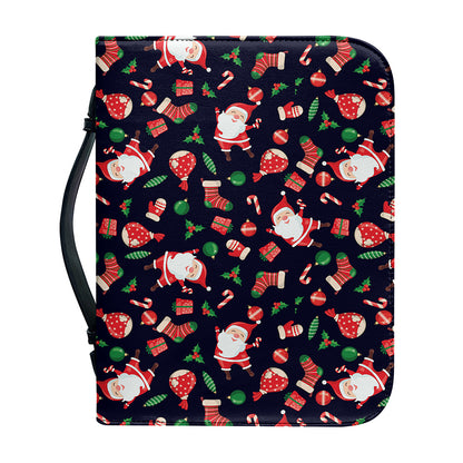 Cute Merry Christmas Pattern Print Leather Bible Cover