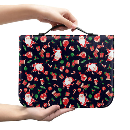 Cute Merry Christmas Pattern Print Leather Bible Cover