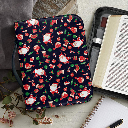 Cute Merry Christmas Pattern Print Leather Bible Cover